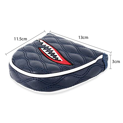 PINMEI Putter Cover Mallet Putter Head Cover Shark Synthetic Leather Magnetic Closure for Scotty Cameron Taylormade Odyssey Titleist Ping Callaway Fits Men Women Golfer - Thumbnail 2