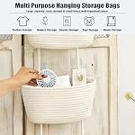 AARAINBOW Wall Hanging Cotton Baskets, Large 3 Tier Decorative Basket for Wall, Nursery, Bathroom, Boho Organizing (B-White) - Image 5