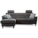 Produktbild Cavadore Schlafsofa Palera mit Federkern / L-Form Sofa mit Schlaffunktion / 244 x 89 x 164 / Stoff Dunkelgrau