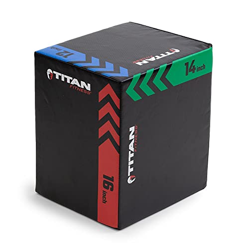 Titan Fitness Youth Heavy Foam Plyometric Box, 12In 14In 16In, Pro-Duty Foam Plyo Box, Step-Up, Box Squat, Home Garage Gym Training #TOP3