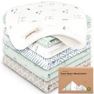KeaBabies 6-Pack Baumwolle Baby Waschlappen für Neugeborene (Nordic)