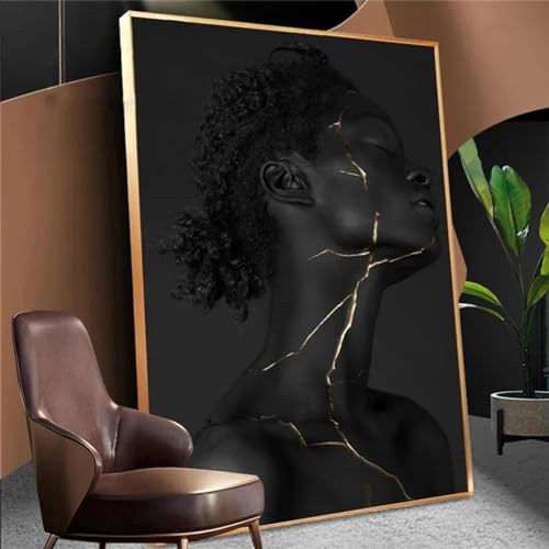 Peinture sur toile femme africaine moderne pour décoration murale salon et chambre
