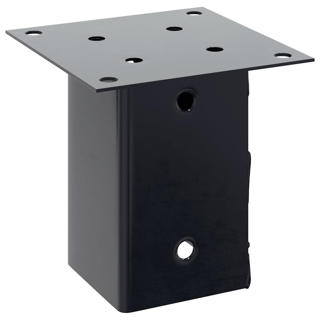 Mangloder - Soporte cuadrado para postes de madera y metal, 81 x 81 mm, 4 unidades, acero con recubrimiento en polvo, para postes de vallas, terraza, jardín, postes de madera y metal, fijación estable