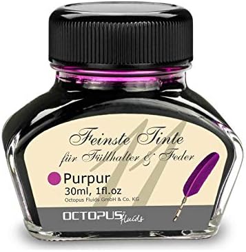 Fountain pen ink in ink glass,Writing ink for fountain pen, Fountain pen ink in Purple 30ml, inkpot, Calligraphy Ink