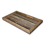 Rustic Revival | Farmhouse Decorative Serving Tray – Authentic Weathered Wood Rustic Accent for Home Decoration, Weddings, and Parties – Real Wood Handmade Tray (17