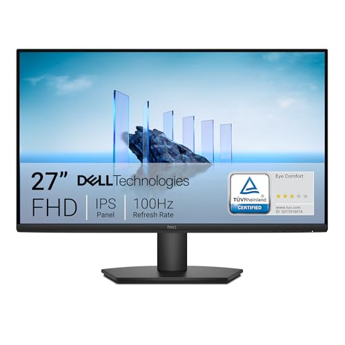 Dell 27 Monitor - SE2725HM - Pantalla de 27 Pulgadas Full HD (1920x1080) 16:9 100Hz, Panel IPS Antirreflejos, VESA, 1 HDMI / 1 VGA, Inclinación, Comfortview Plus, Garantía 3 Años - Negro