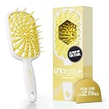 FHI Heat UNbrush Plus — Curly Hair Brush for Gentle & Effective Detangling on Wet or Dry Fragile Hair Types — Detangler Brush w/ 84 UltraFlex Bristles, Ultra-light, Vented, Anti Static Hairbrush
