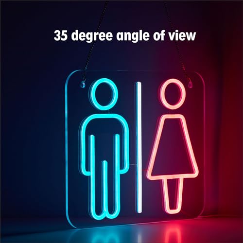 Image of Restroom Neon Sign for Wall Decor, Toilet LED Business Neon Signs Lights for Hotels Hospitals Bar Party Pub Decoration and Shop Decoration Gift, USB Powerd