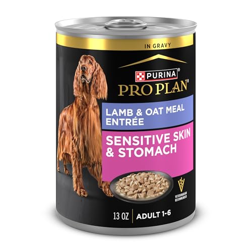 Purina Pro Plan Sensitive Skin and Stomach Lamb and Oat Meal Entree in Gravy Dog Food - 13 oz. Can