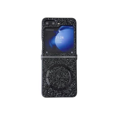 Coque pour Galaxy Z Flip7 noir pailleté protection magnétique utile
