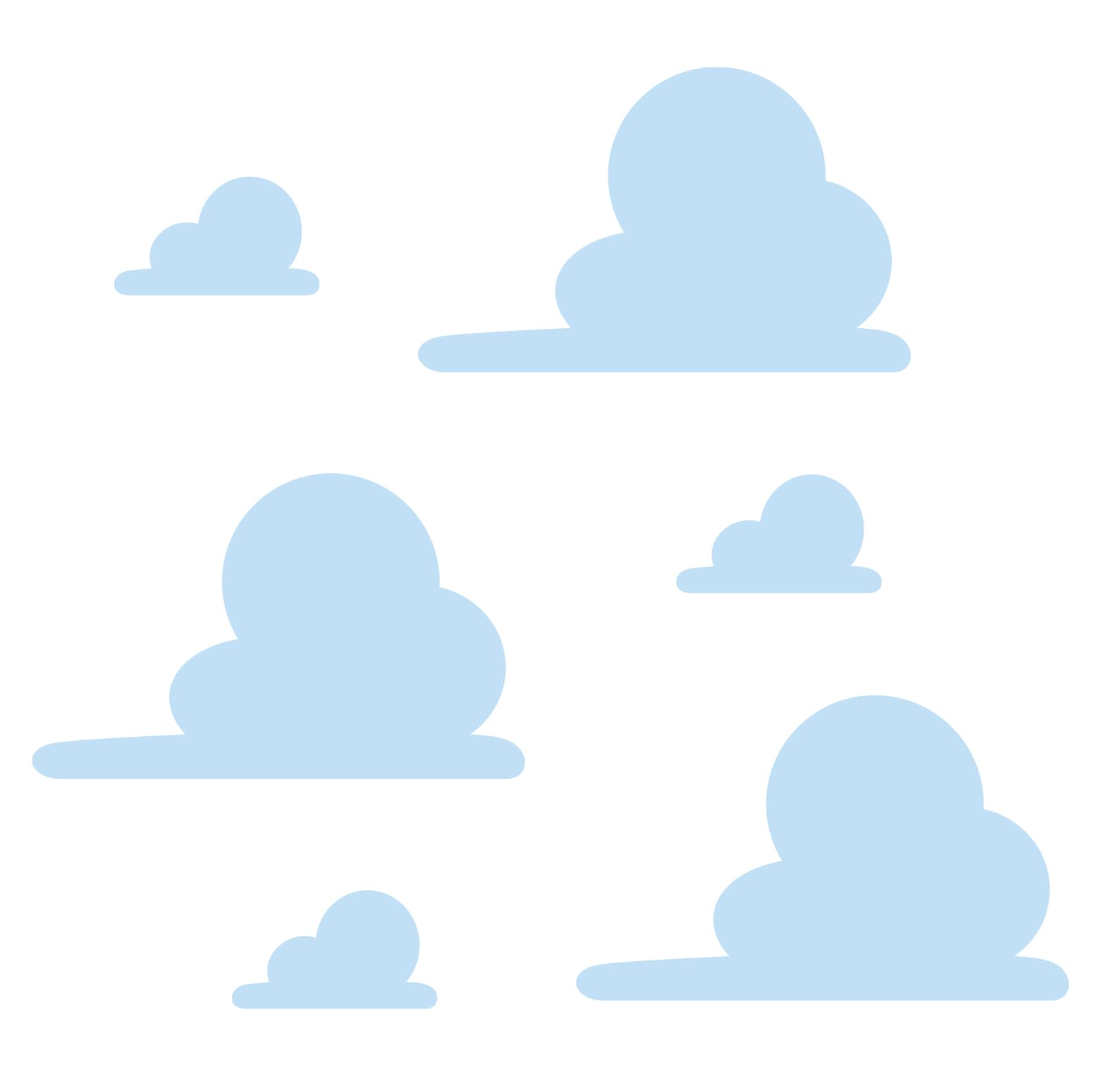 Toy Story Style Clouds/Cloud Wall Sticker/Cloud Pattern Wall Decal/Kids Room Decoration/Nursery Decal/playroom/Gift