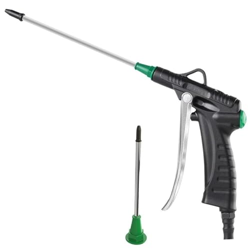 Ghbunuz エアブローガン 高圧 アルミニウム製 軽量 空気銃 産業用 工具 精密清掃 工場 車両整備 木材加工 防滑グリップ 耐久性 プロ仕様 (ロングノズル - アルミ合金製エアダストブローガン)