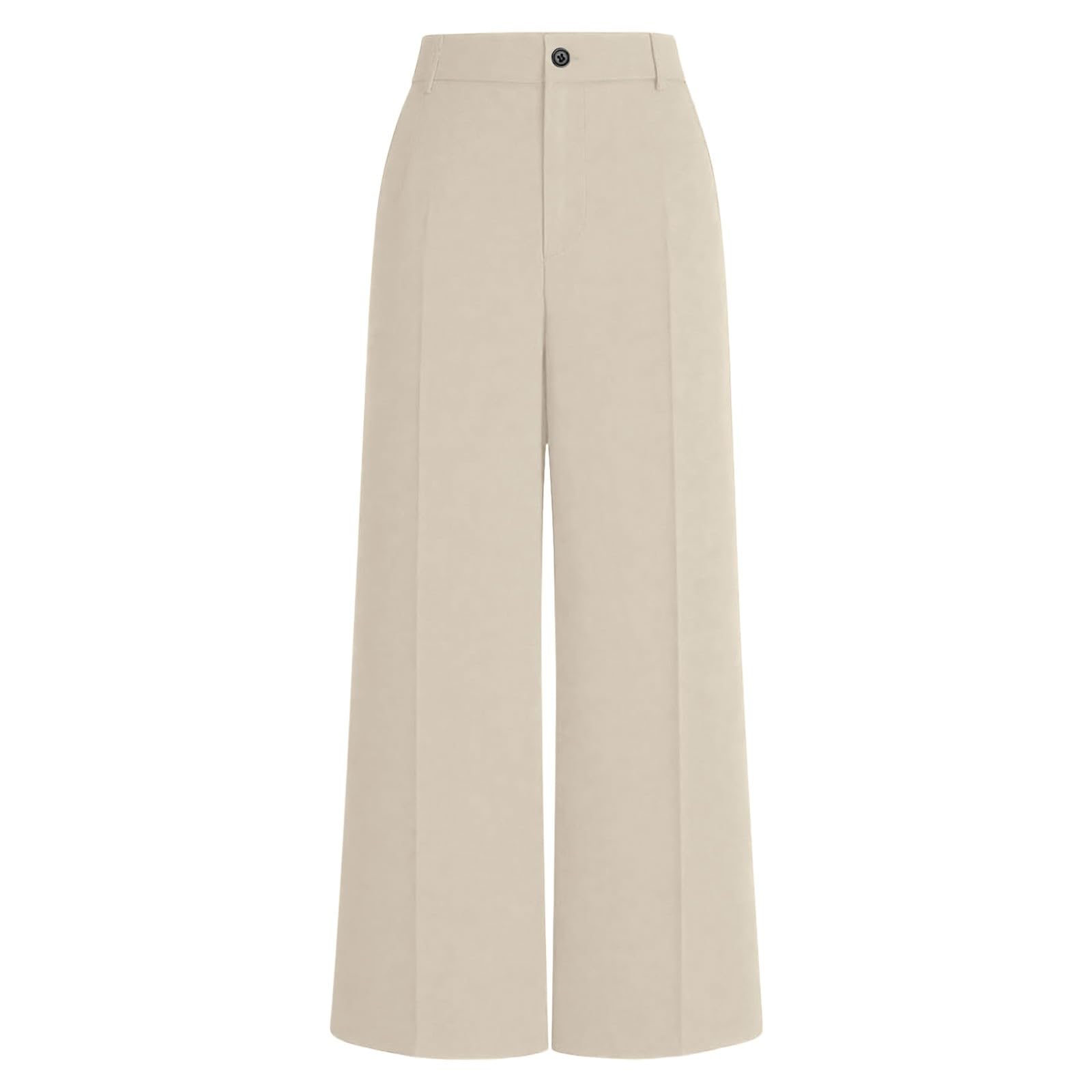 Pantaloni Donna Leggeri Eleganti Estivi Comodi Larghi Casual Elastico Vita Alta Solido Sciolto Pantaloni da Completo Spiaggia Leggeri di Bottoni con Tasche Curvy Tinta Unita Pantalone