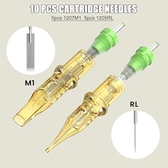 Mokohoa Tatoo Machine Kit, Tattoo Pen kit, Tattoo Supplies Kit with Ink, Cartridge Needles, Practice Sheet, Rubber Gloves (Carbon Black)