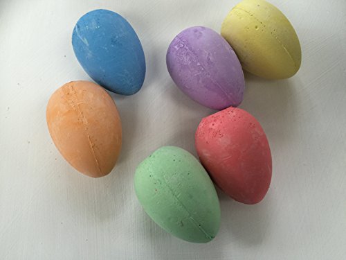 Egg Shaped Sidewalk Chalk 6-Pieces With Bonus Chalk Holder And 3 Pieces Of Stick Chalk #TOP4