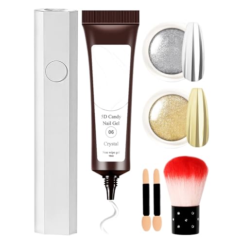 JIEBWCHA Gel de uñas 5D | Pegamento para modelado de uñas | Gel de modelado apto para principiantes para salón de belleza en casa celebración boda fiesta mujeres niñas