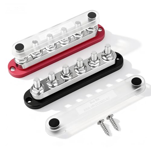 Bornier positif et négatif 12V 600A avec 6 goujons pour batterie de voiture