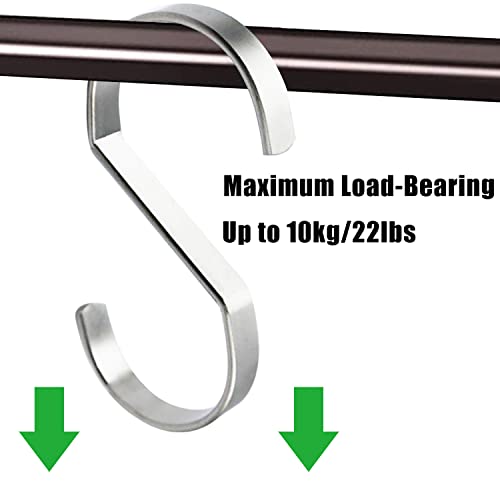 Metluck 16-Pack 4 Inch Flat S Shape Hooks Heavy-Duty Chrome Finish Hanging S Hooks For Kitchenware, Pots, Utensils, Plants, Towels, Gardening Tools, Clothes (Silver) #TOP4