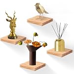 FURAOMEILI – FURAOMEILI Schwimmende Wandregale, 4er-Set, 15,2 cm Massivho