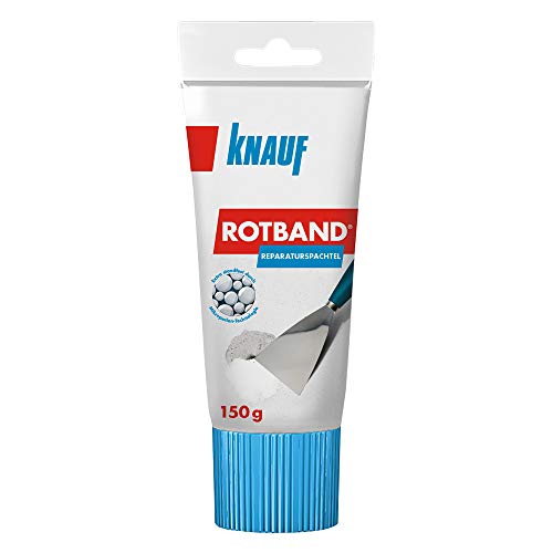 Knauf Rotband Reparatur-Spachtel, 150-g – gebrauchsfertige Spachtel-Masse zum Schließen von Dübellöchern und Rissen an der Wand, lösemittelfrei, schleif- und berstreichbar, schnell trocknend Knauf Rotband Reparatur-Spachtel, 150-g – gebrauchsfertige Spachtel-Masse zum Schließen von Dübellöchern und Rissen an der Wand, lösemittelfrei, schleif- und berstreichbar, schnell trocknend
