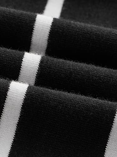 Romwe Women's Plus Size Loose Ruffle Hem Short Sleeve Casual Peplum Blouse Top Black Stripes 4Xl #TOP5