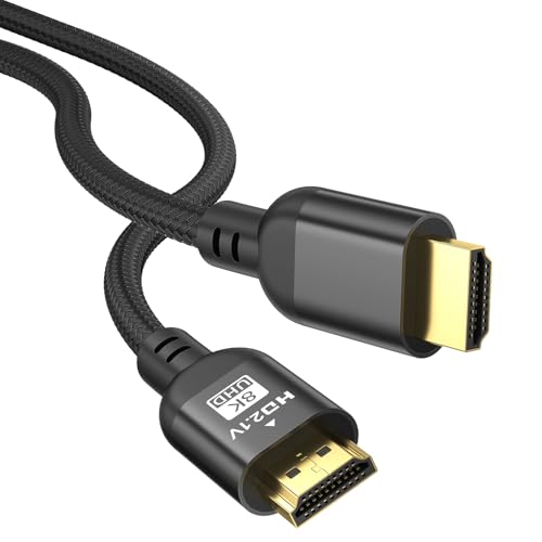 Diyanisly 8K HDMI Kabel 2M, 48Gbps Ultra High Speed HDMI 2.1 Kabel, Geflochtener Nylonmantel, Unterstützt 8K@60Hz 4K@120Hz, Dynamic HDR, eARC, Kompatibel mit TV, Laptop, PC, HDTV