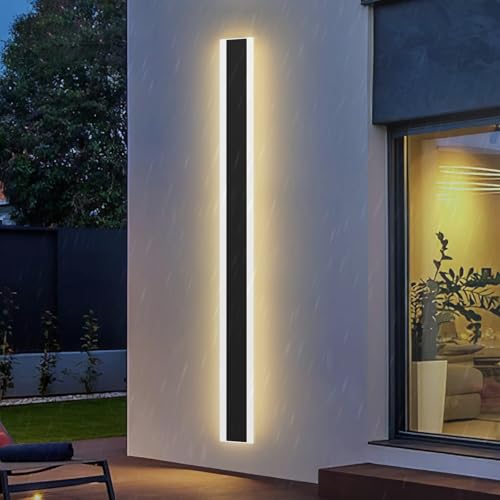 Applique murale LED extérieure 150cm IP65 étanche et éclairage moderne noir 3000K en aluminium