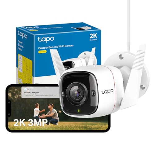 Tapo 2K Outdoor Security Camera, Motion Detection, IP66 Weatherproof, Built-in Siren, 2-way...