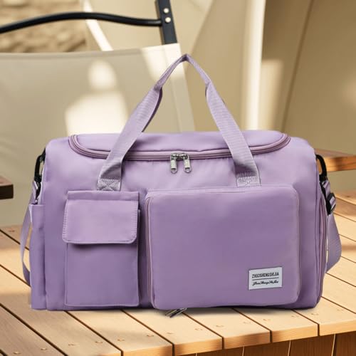 Generic Waterproof Large Capacity Foldable Travel Bag with Wet Dry Separation Duffle Crossbody for Gym Hiking Sports Bag4