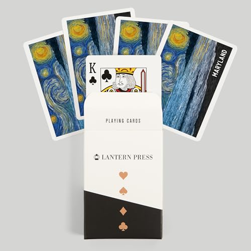 Lantern Press Maryland Starry Night Naipes Poker 52 miniatura 6