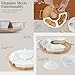 PLAPITATE Party Serving Trays and Platters, Ceramic Lazy Susan Serving Tray with Divided Sections Appetizer Rotating Serving Tray for Fruits, Veggies, Chips and Dip Serving Set