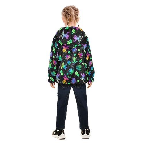 Colorful Frogs Boys Fleece Hoody Jacket Zip Up Coat Warm Fall Winter Plush Jacket Long Sleeve Outerwear4