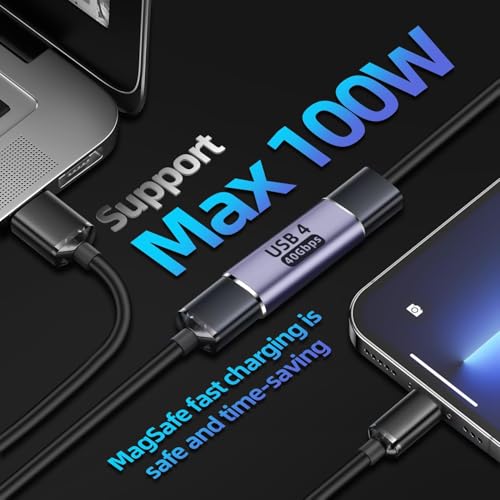 FEDUS USB C Female to Female Adapter, 100W USB C Coupler Extender, 40Gbps, PD 100W, 8K 60hz Video USB C Extension Support USB 4 Cable for... - Image 3