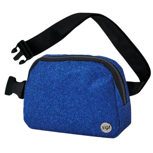 NGIL Mini Belt Bag Crossbody Waist Pack for Women (Glitter-Royal Blue)