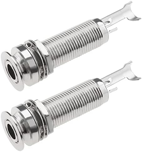 EMSea 2PCS Cylinder End Pin Output Jack 1/4 Inch 6.35mm Stereo Barrel