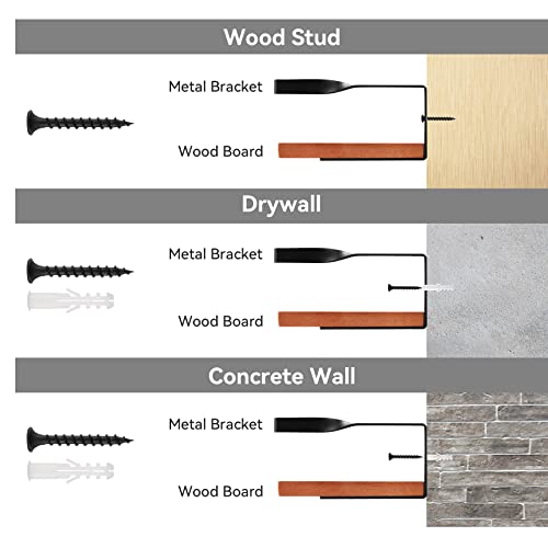 3 Tier Floating Shelves Wall Mounted Rustic Wood Wall Storage Shelves Rustic Floating Shelf For Wall Decor, Bedroom, Living Room, Kitchen #TOP3