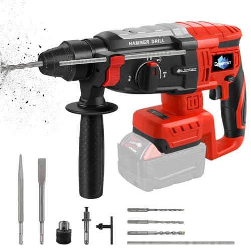 Gpaentsn Cordless Rotary Hammer Drill (Tool Only) Compatible with Milwaukee M18 | 2.6J Impact | SDS-Plus Chuck | 4-Mode | Brushless Motor (Battery not Included)