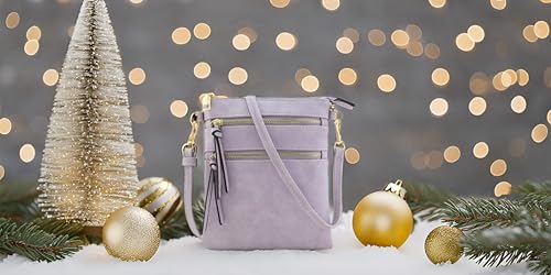 Image of Isabelle Small Lightweight Shoulder Bag for Women, Mini Multi Zipper Pocket Crossbody Handbag with Adjustable strap