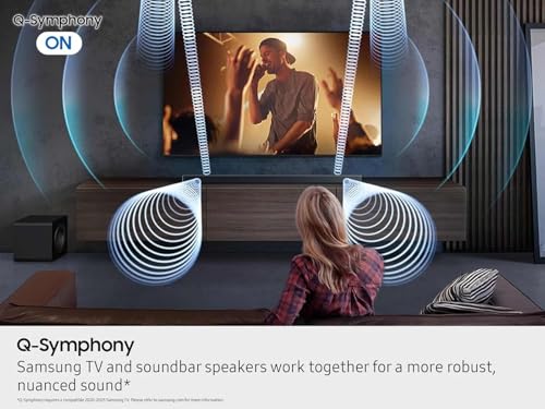 Samsung Q-Series HW-Q600F 3.1.2 Channel Soundbar with Wireless Subwoofer, Dolby Atmos, Q-Symphony, Adaptive Sound, Bluetooth Wireless Audio, Home Theater TV Sound Bar - Image 4