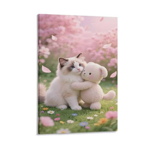 MEFESE Arte in Tela Impermeabile 3D–Leggera E Facile Da Installare Per Camera,Ristorante&Ufficio.Professionale&Antipolvere.Ragdoll Quadri Su Tela Poster 16x24inch(40x60cm)