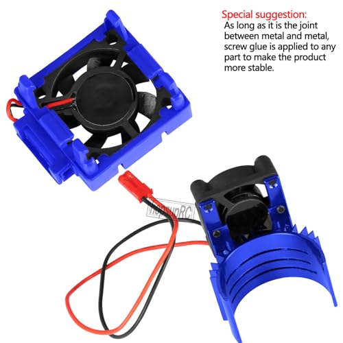 hopsupRC VXL-3s High Velocity Fan Heatsink Set Upgrades Part for 1/10 Slash/Rustler/Stampede VXL 4X4 2WD, ESC Motor Cooling Fan Hops Up,Navy Blue
