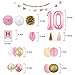 10th Birthday Girl Decoration, Girls 10th Birthday Decoration with Happy Birthday Banner, Number 10 Balloons for Pink and Gold Party Supplies Decoration 10th Birthday