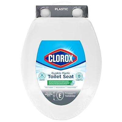 Clorox Elongated Plastic Toilet Seat with Easy-Off Hinges, Wiggle-Free