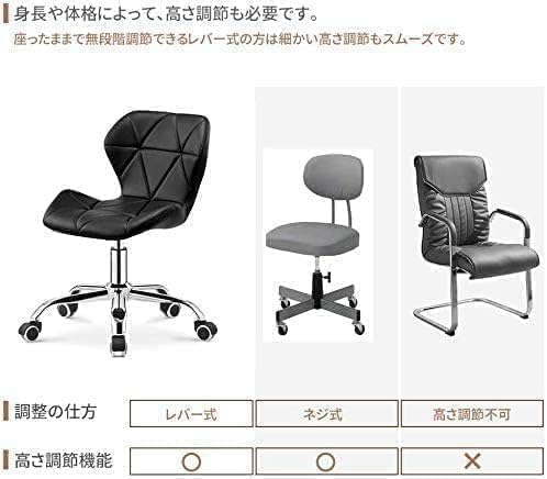 デスクチェア オフィスチェア レザー 昇降機能付き 360度回転 人間工学 パソコンチェア デスク チェア 椅子 回転 キャスター付 腰痛 学習椅子 (ブラック) [5]