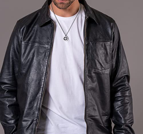 Gavu Men's Stainless Steel Compass Surfer Necklace #TOP1