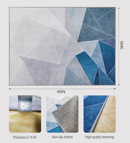 SAIKOOWA Office Chair Mat for Hardwood Floor, 36\"x48\" Office Rug Easy to Move,Floor Mat for Office Chair,Rolling Chair Mat - Office Home Anti-Slip Desk Chair Mat for Laminate/Tile Floor, Blue Grey - Thumbnail 6