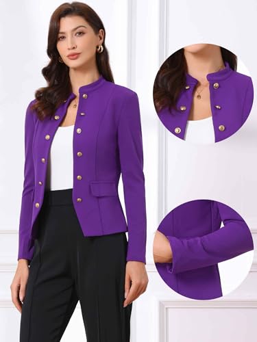 Blazer ouvert boutonné manches longues veste fluide pour femme active