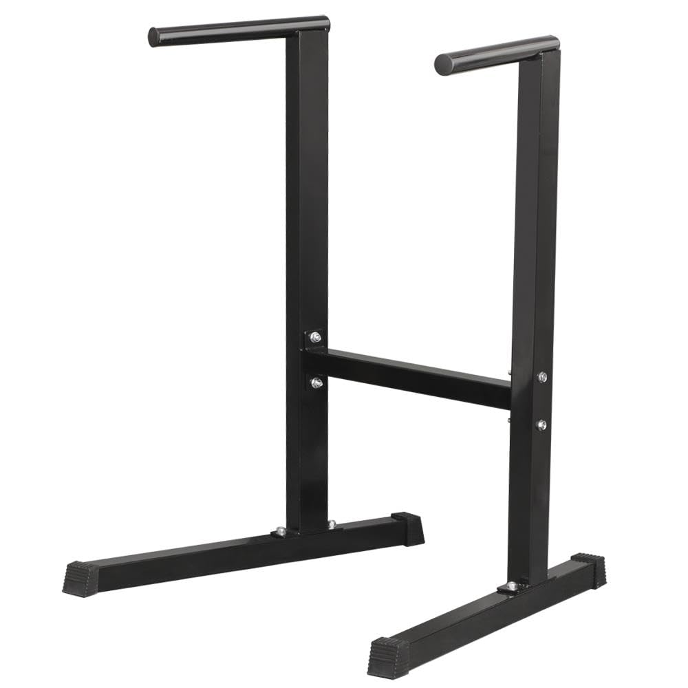 Yaheetech Dip Station Stand Chest Tricep Exercise Workout Station Pull-up Dipping Bars Black