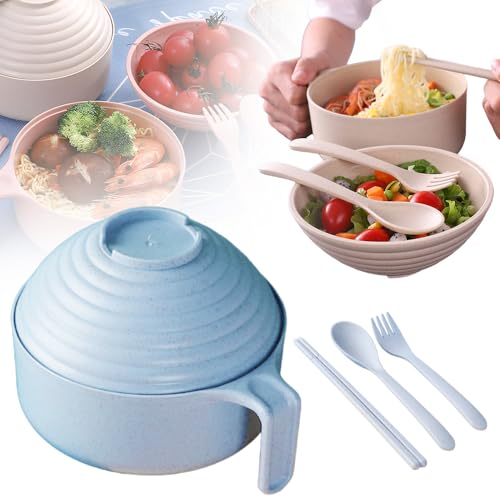 PVZXR Microwave Ramen Bowl, 2026 Upgrade Wheat Fiber Portable Instant ...