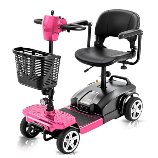 Ecomobi 15-30 Miles 4 Wheels Mobility Scooter for Adults/Seniors, 350W Powered & 8/9″ tire Electric Wheelchair Device w/Removeable Battery, 2*Baskets/Rear Tail Lights, Compact Duty Mobile for Elderly